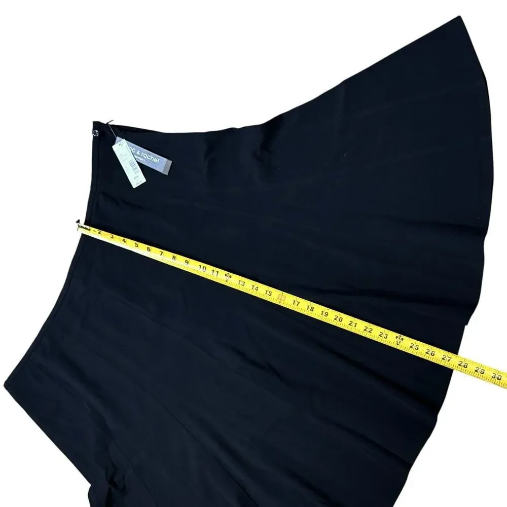 Zac & Rachel Woman Plus Black Comfort Stretch A-Line Knee Length Skirt Size 22W